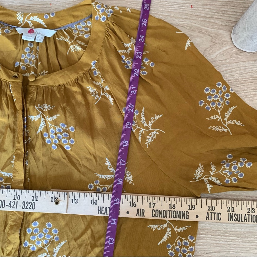 Boden Mustard & Blue Floral Blouse - Picture 6 of 7